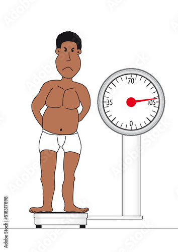 black man unhappy with his weight gain