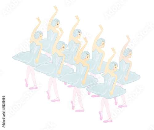Swan Lake, a crowd of swans