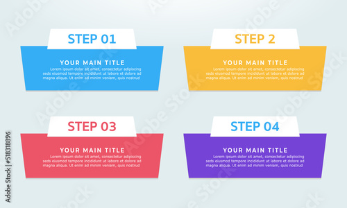 Colorful infographic banners. Business concept with 4 steps. © TAMA KUN