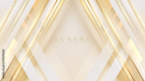 Luxury abstract diagonal gold background with glitter light effect decoration.
