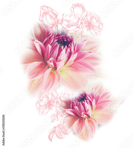 mixed floral design print with light ground 