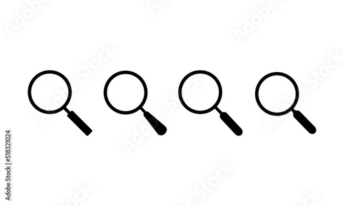 Search icon set.Magnifying  sign,loupe icon isolated on white background.Vector illustration