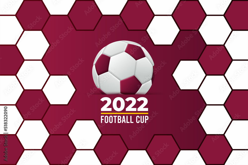 World football cup 2022 with realistic 3d soccer ball World football cup 2022 with realistic 3d soccer ball