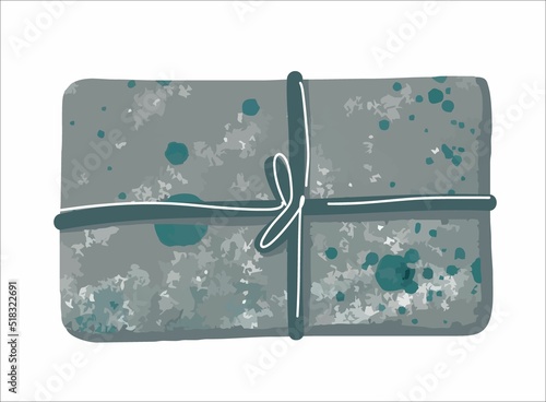 Natural soap on white background. Beauty skin. Skin care. Body care. Healthy lifestyle. Beauty product. Gray with a tie. Vector.
