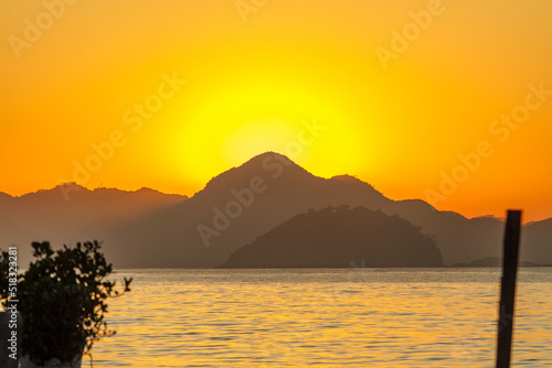 sunrise at Copacabana Beach in Rio de Janeiro  Brazil