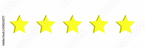 Five stars rating icon. Five stars customer product rating review - stock vector.