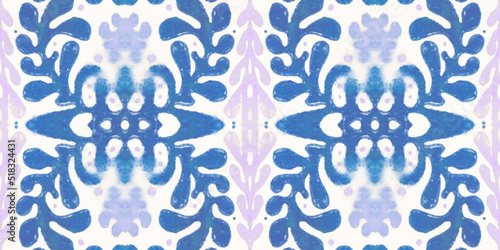 Azulejos tiles. Seamless portugal mosaic. Retro majolica texture.