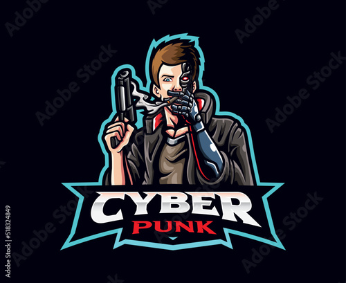 Cyberpunk mascot logo design
