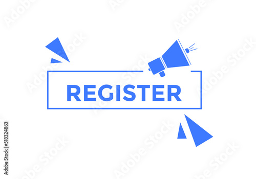 register text symbol. Register text web template Vector Illustration. 