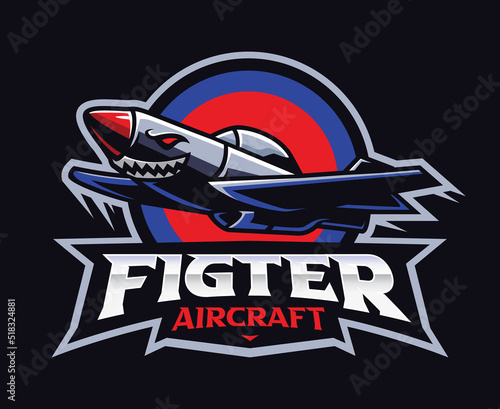 Fighter aircraft mascot logo design