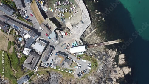 coverack from the air cornwall england uk drone aerial  photo