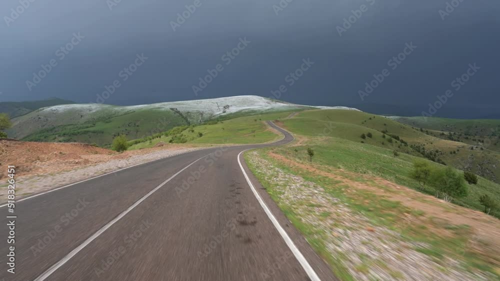 The road through the mountains of the North Caucasus in Russia in spring The road through the mountains of the North Caucasus in Russia in spring