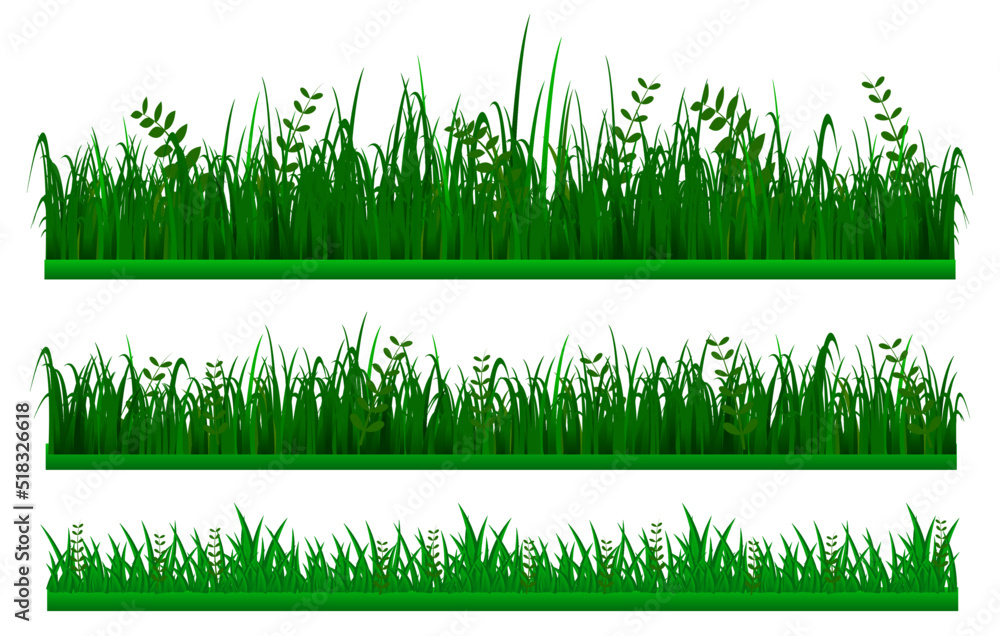 set of big grass green border or green fresh grass isolated. eps vector set of big grass green border or green fresh grass isolated. eps vector