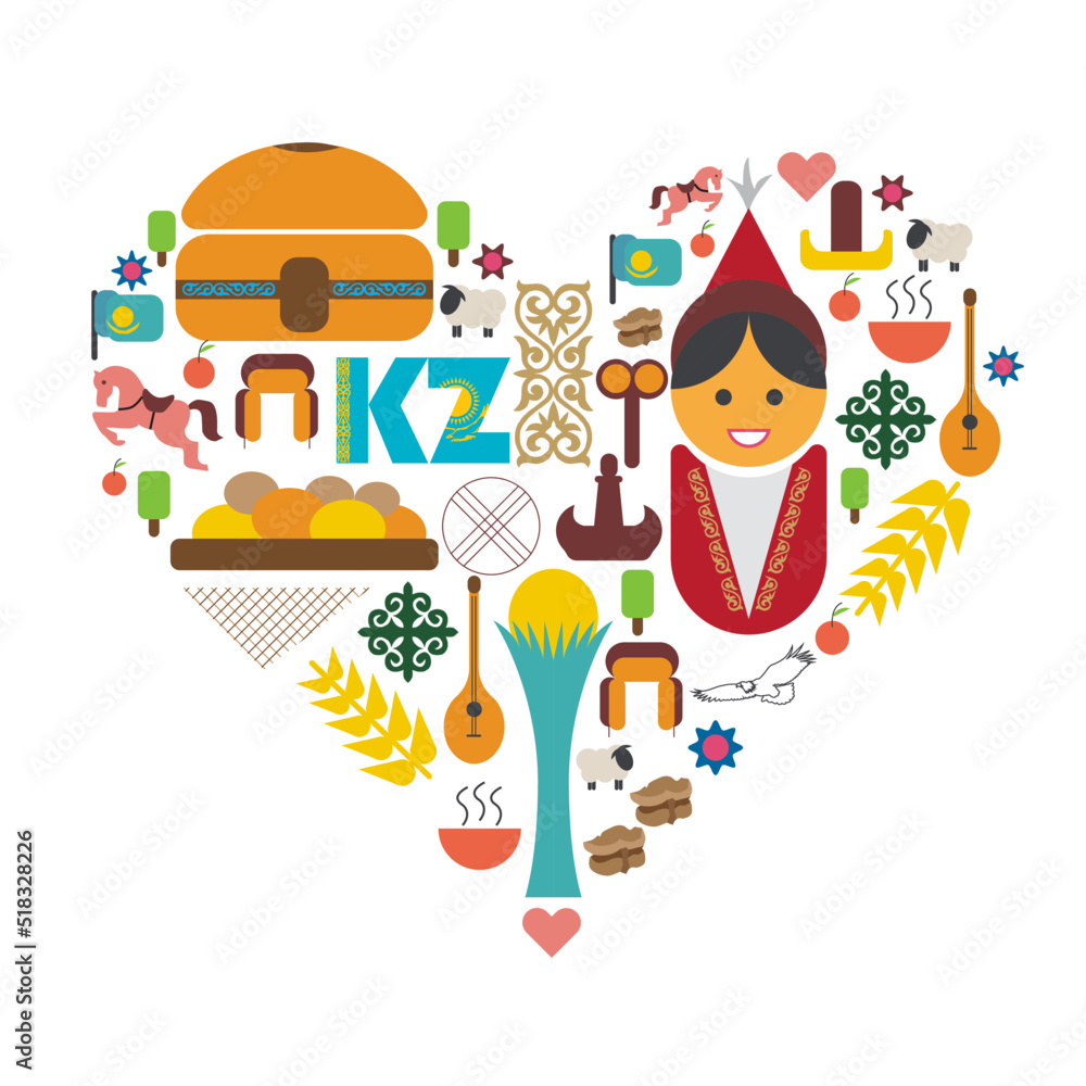 Kazakhstan heart poster Kazakhstan heart poster