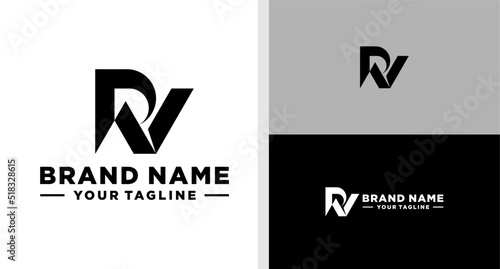 RV LOGO MONOGRAM UNIQUE SIMPLE EDITABLE