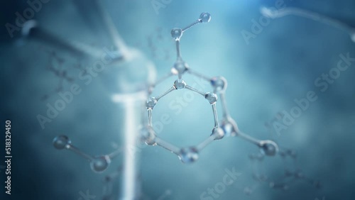 Science or medical background with molecule and atoms