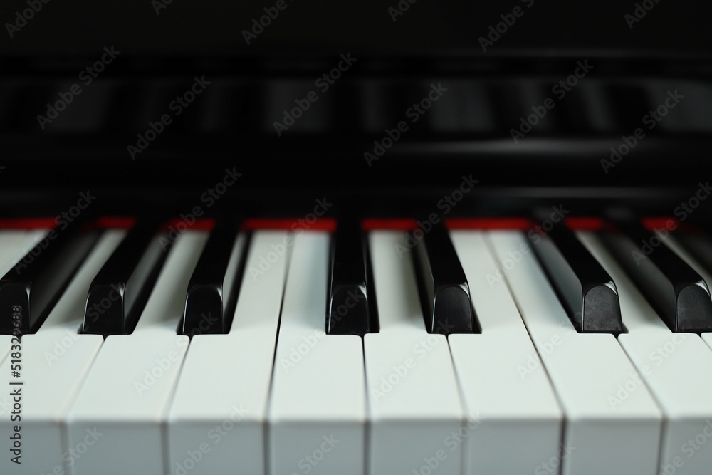 front view piano keyboard banner copy space banner