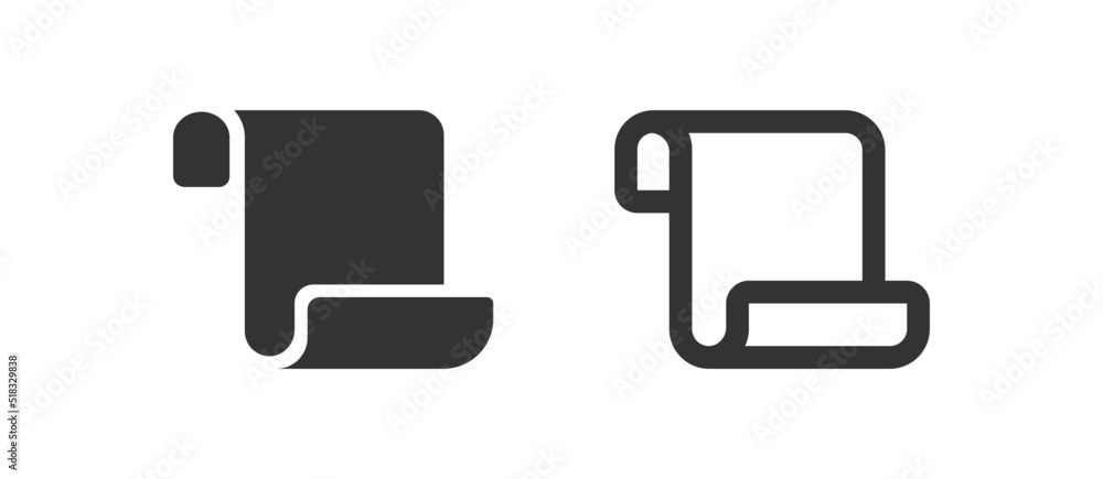 Scroll paper icon. Parchment web symbol. Papyrus outline sign in vector flat Scroll paper icon. Parchment web symbol. Papyrus outline sign in vector flat