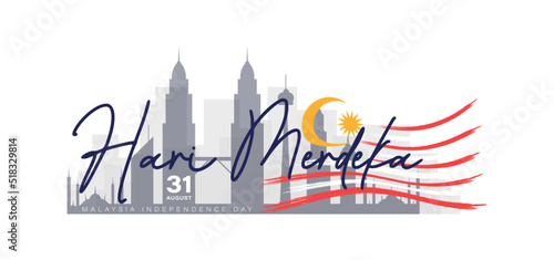 Malaysia independence day background vector with street art illustration concept