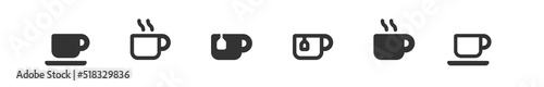 Cup coffee icon. Hot tea silhouette symbol. Cappuccino, latte sign four cafe design, in vector flat