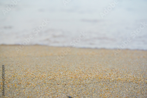 White sand sea beach wave summer vacation