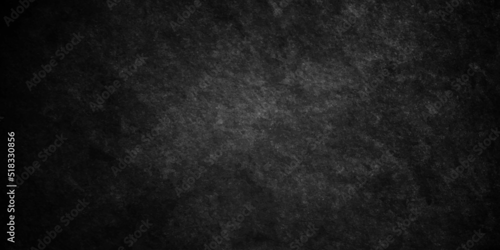 Vintage black stone concrete cement blackboard chalkboard wall floor texture. Black anthracite dark grey grunge old texture panorama backdrop background.