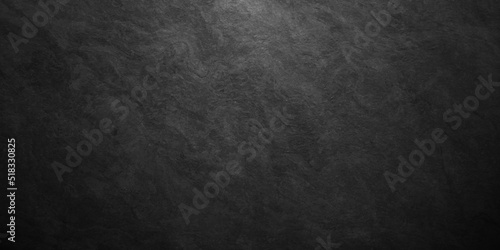 Black stone concrete grunge texture and backdrop background anthracite panorama. Panorama dark grey black slate background or texture. photo