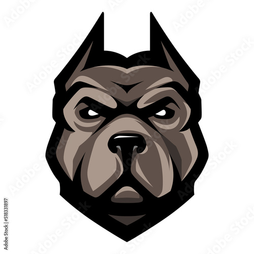 Pit Bull head icon. Dog logo. Fighting dogs label, sport mascot. T-shirt print.