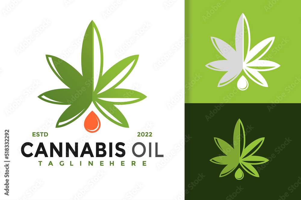CBD Cannabis Oil Logo Design, Brand Identity logos vector, modern logo, Logo Designs Vector Illustration Template