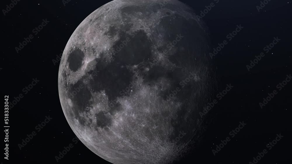 Vidéo Stock Ultra Realistic Moon is slowly rotating around its axis ...