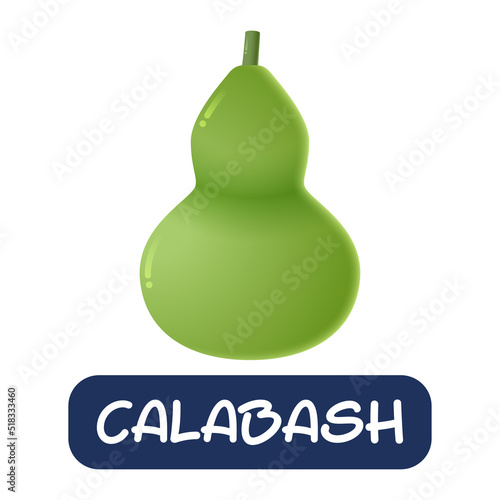 cartoon calabash vegetables vector isolated on white background