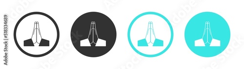 edit hand praying icon. Create modify hand praying sign button. Hand praying icon. Vector.