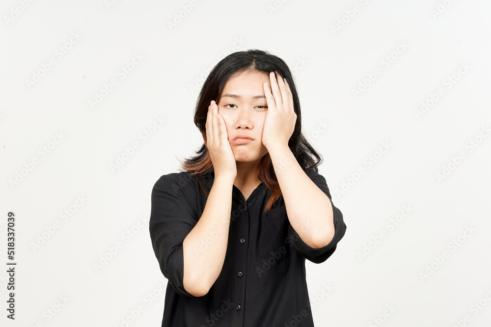 Boring gesture of Beautiful Asian Woman Isolated On White Background Boring gesture of Beautiful Asian Woman Isolated On White Background