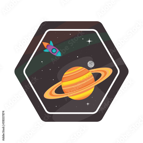 saturn and rocket