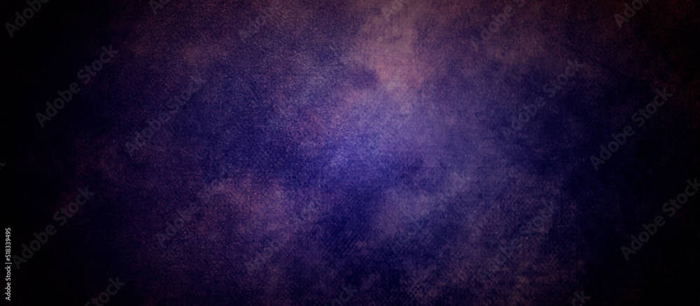 Abstract blue and purple grunge concrete structure texture background wallpaper overlay backdrop. Dark purple and black grunge textured concrete backdrop background. Panorama dark red slate background