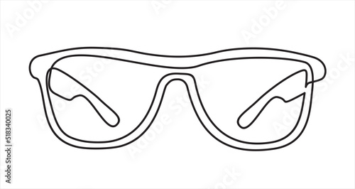 Continuous single one line drawing of glasses.Optics salon concept. Line art. Illustration with quote template. Can used for logo, emblem, slide show and banner.
