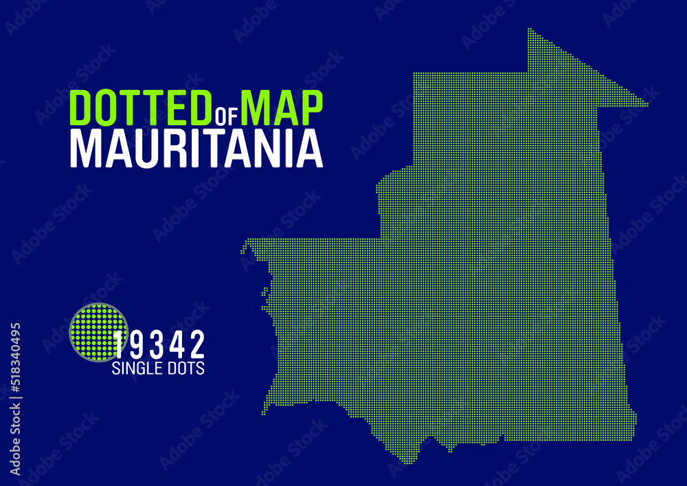 dotted map of mauritania