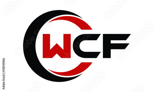 WCF swoosh three letter logo design vector template | monogram logo | abstract logo | wordmark logo | letter mark logo | business logo | brand logo | flat logo | minimalist logo | text | word | symbol