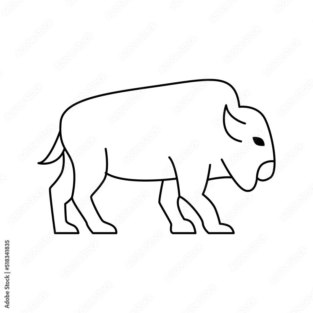 Bison Icon Vector On Trendy Design. Bison Icon Vector On Trendy Design.