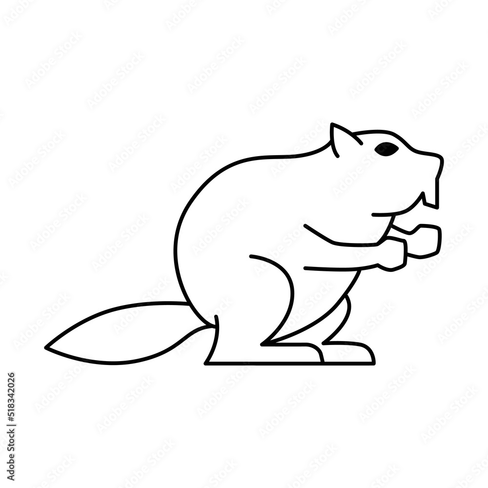 Beaver Icon Vector On Trendy Design. Beaver Icon Vector On Trendy Design.