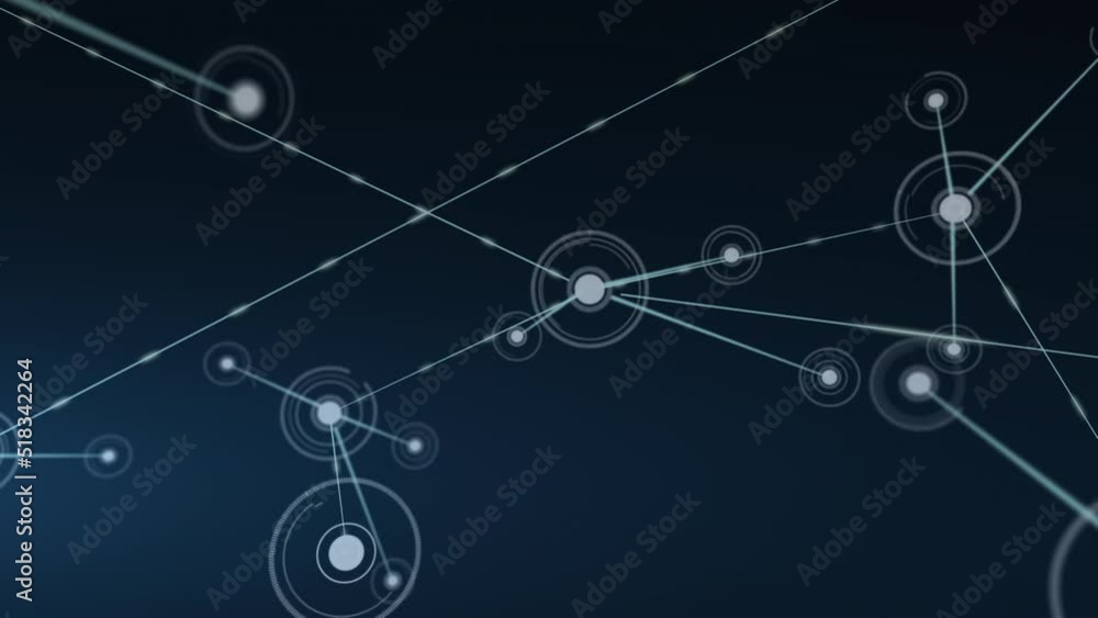 Animation on network of connections over navy background Animation on network of connections over navy background