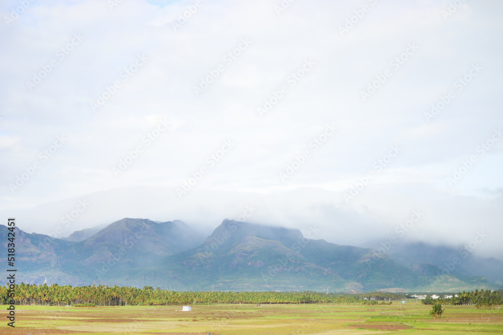 Fototapeta premium landscape with mountains and clouds