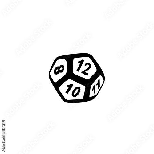 Vector icon dice for boardgames in doodle style