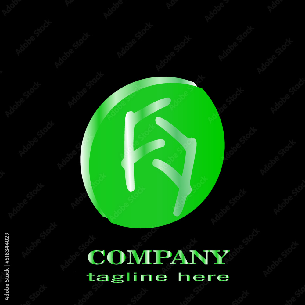 green trendy shape modern logo design - obrazy, fototapety, plakaty 