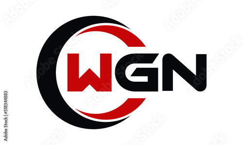 WGN swoosh three letter logo design vector template | monogram logo | abstract logo | wordmark logo | letter mark logo | business logo | brand logo | flat logo | minimalist logo | text | word | symbol photo
