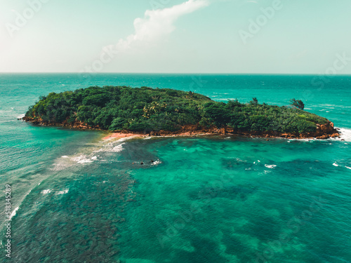 Puerto Rico beautiful Isla de las palomas northside with aqua blue waters
