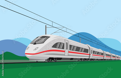 Illustration of modern stylish high speed train
