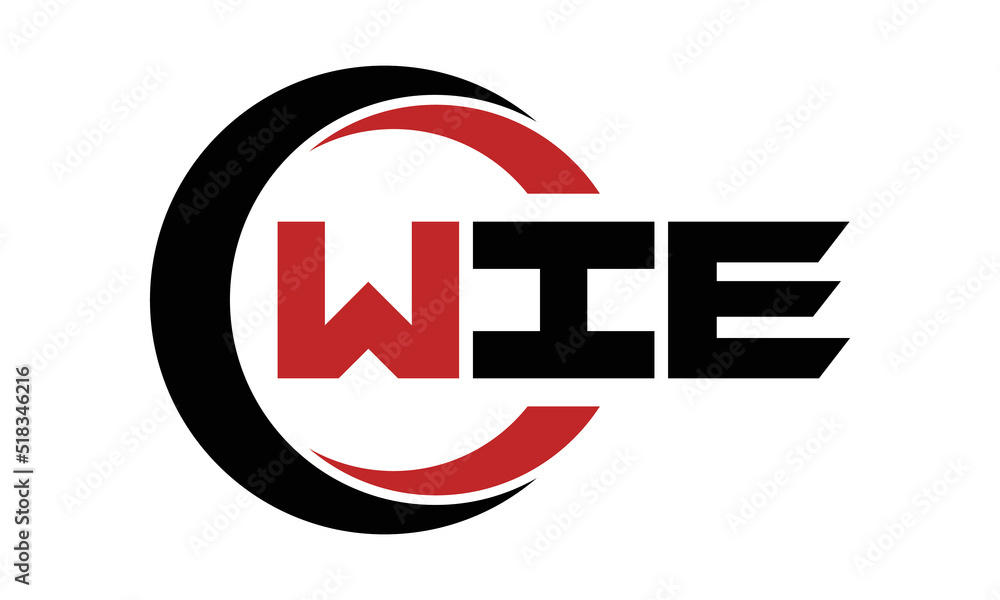 WIE swoosh three letter logo design vector template | monogram logo | abstract logo | wordmark logo | letter mark logo | business logo | brand logo | flat logo | minimalist logo | text | word | symbol - obrazy, fototapety, plakaty 