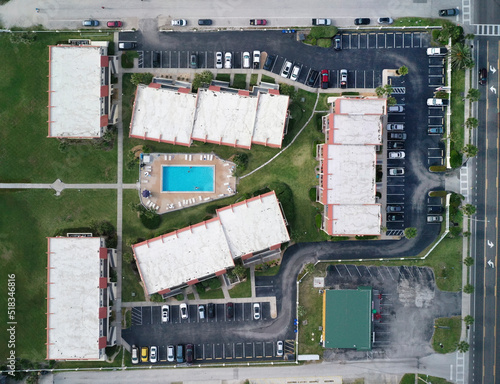 A birds eye view of condos in Florida. 