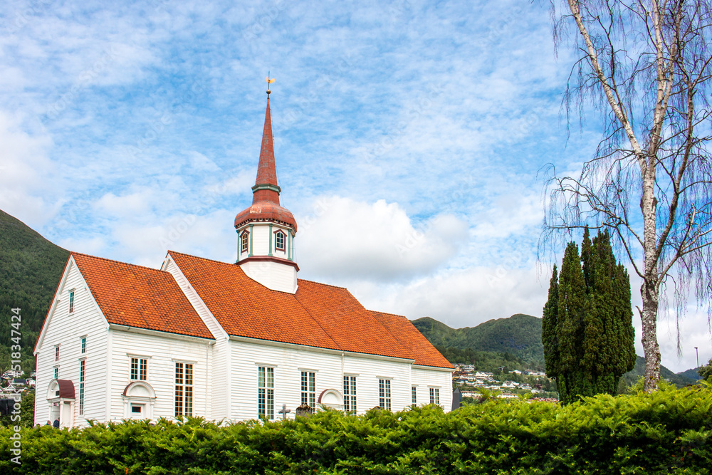 Eid kirke (Eid church) in Nordfjordeid Vestland in Norway (Norwegen, Norge or Noreg) Eid kirke (Eid church) in Nordfjordeid Vestland in Norway (Norwegen, Norge or Noreg)